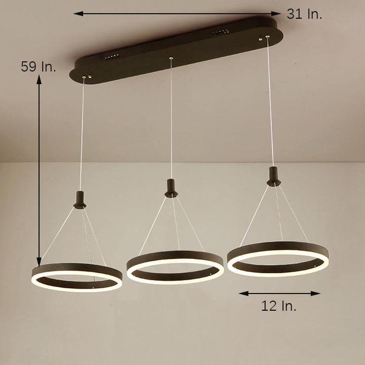 3-ring Dimmable LED Modern Chandeliers Pendant Light Hanging Lamp - Lamp Outdoor