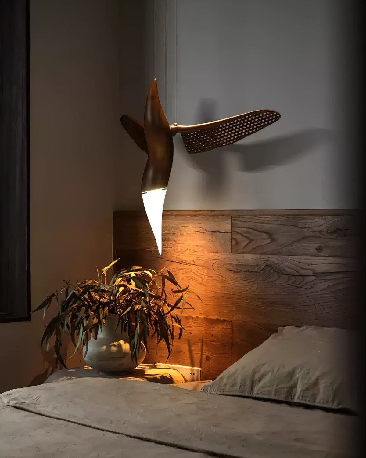 Elsilor Avian-Inspired Wood Pendant Light