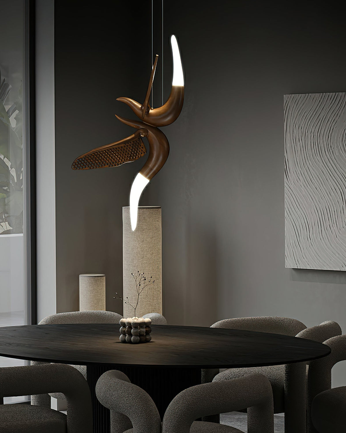 Elsilor Avian-Inspired Wood Pendant Light