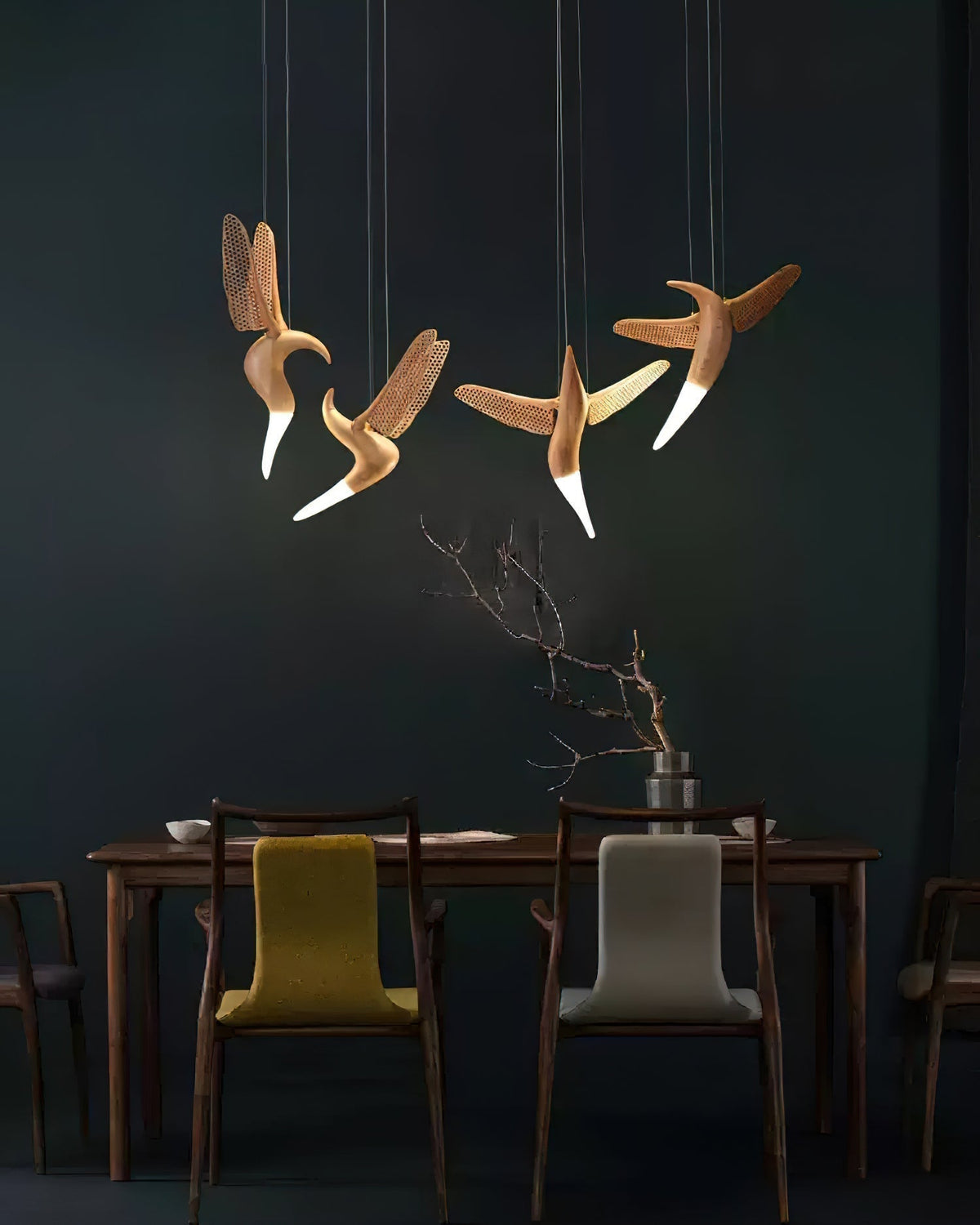 Elsilor Avian-Inspired Wood Pendant Light
