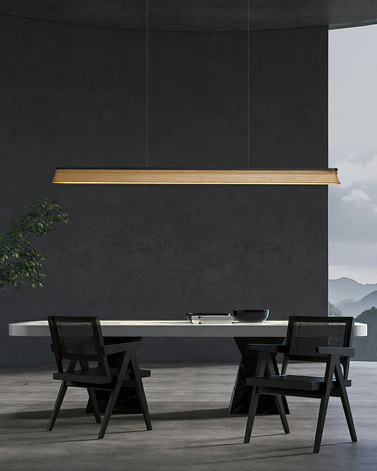 Aldeette Pendant Lamp Wooden Beam Minimalist