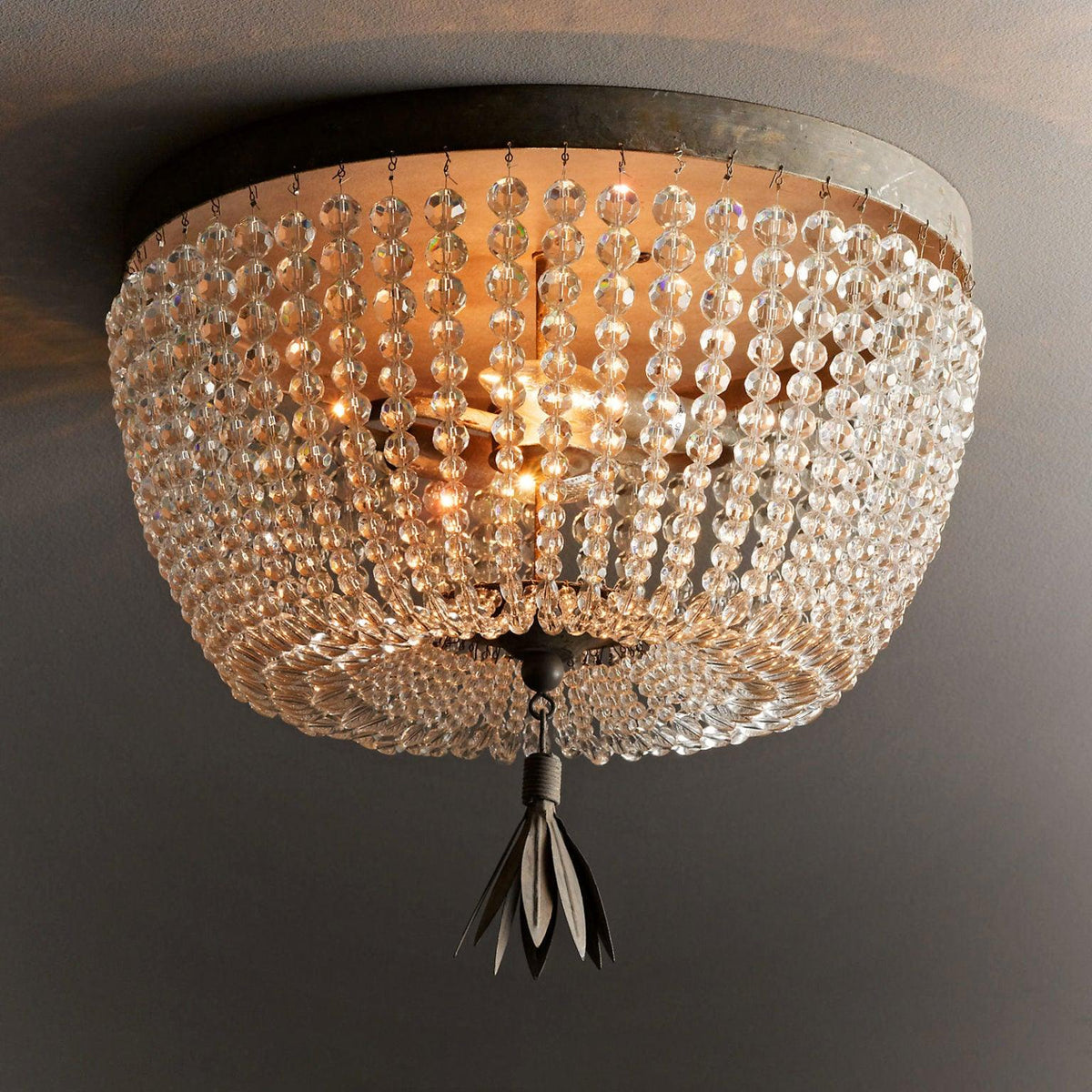 Farlan Ceiling Lamp with Crystal Bead Strands Luxury