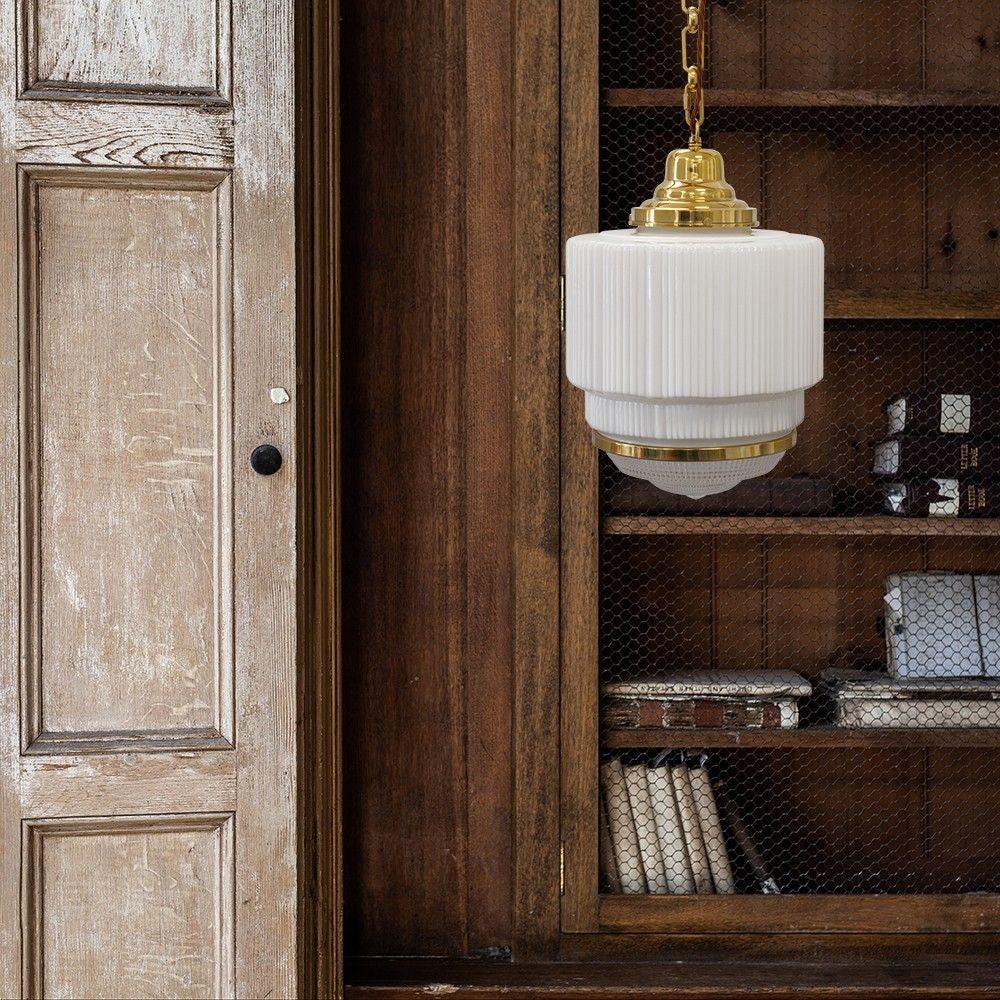Celiina Pendant Light Brass Glass Ribbed
