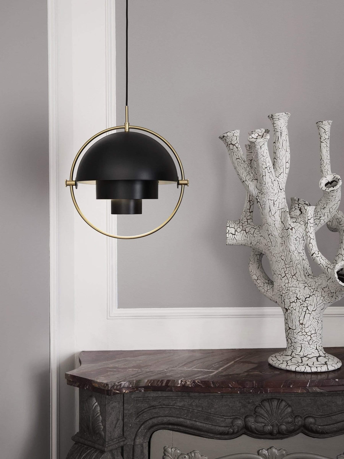 Miruaine Pendant Lamp Deformed Ball Golden
