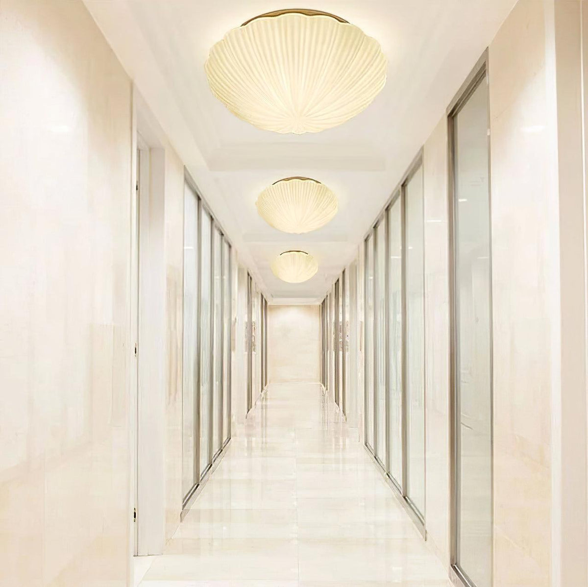 Elo Ceiling Lamp Seashell Shape Ribbed Soft Elegant