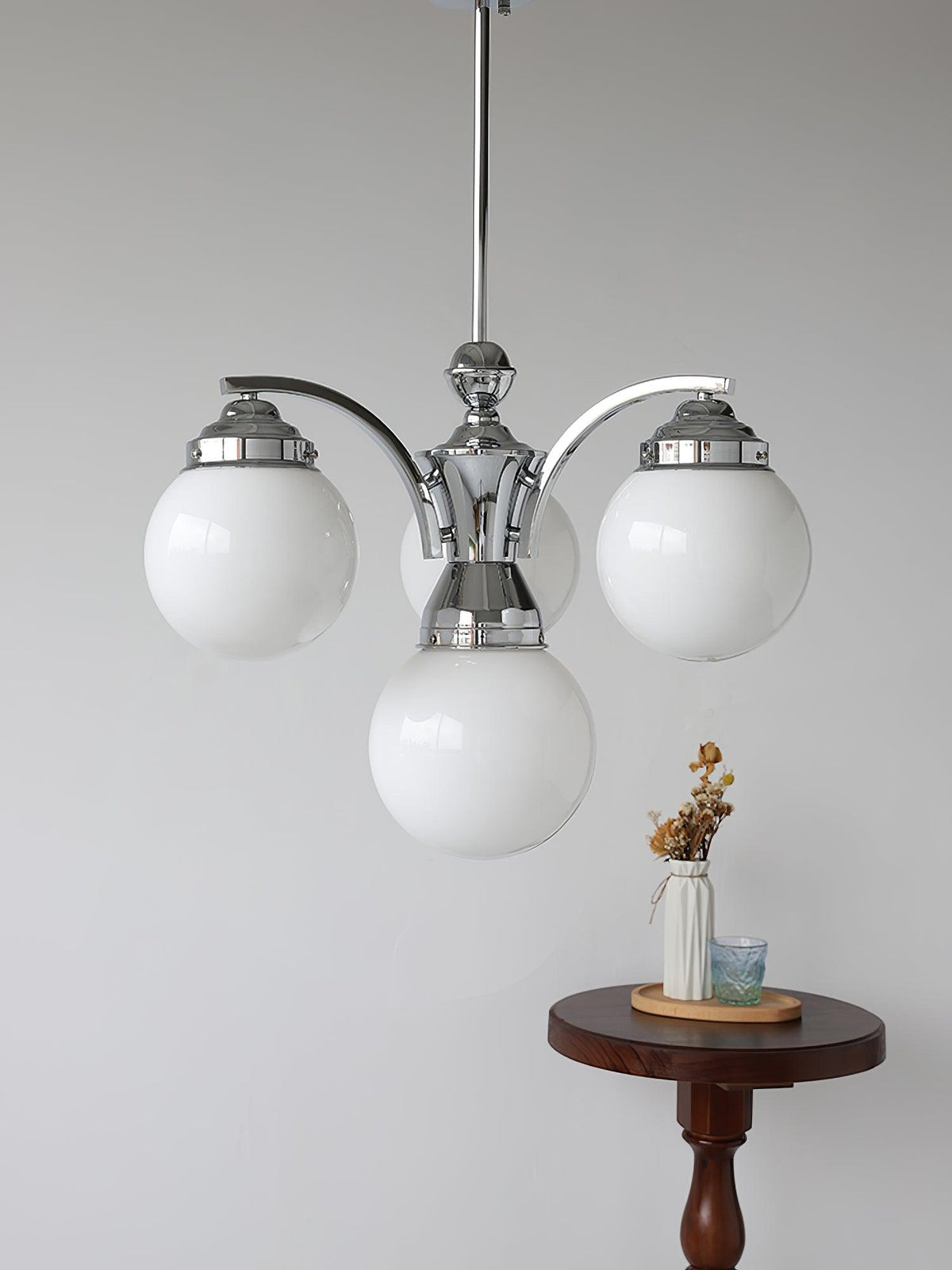 Dusk Chandelier Globe Chrome Modern 5-Light