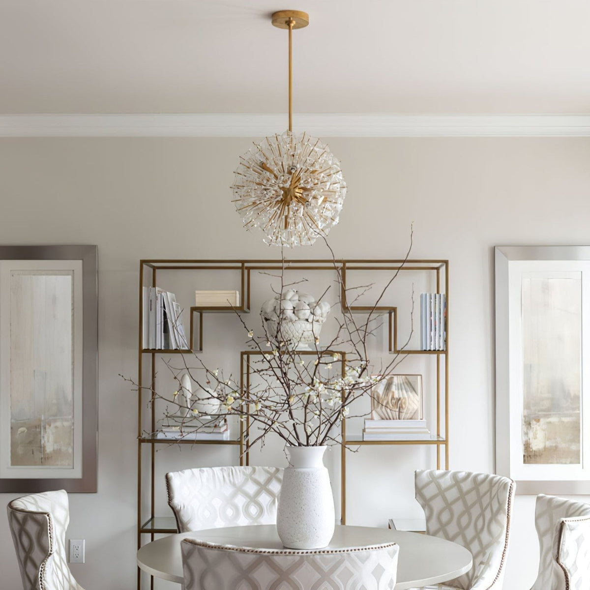 Zene Chandelier Dickinson Gold Crystal Starburst