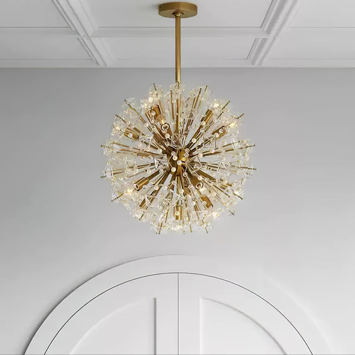 Zene Chandelier Dickinson Gold Crystal Starburst