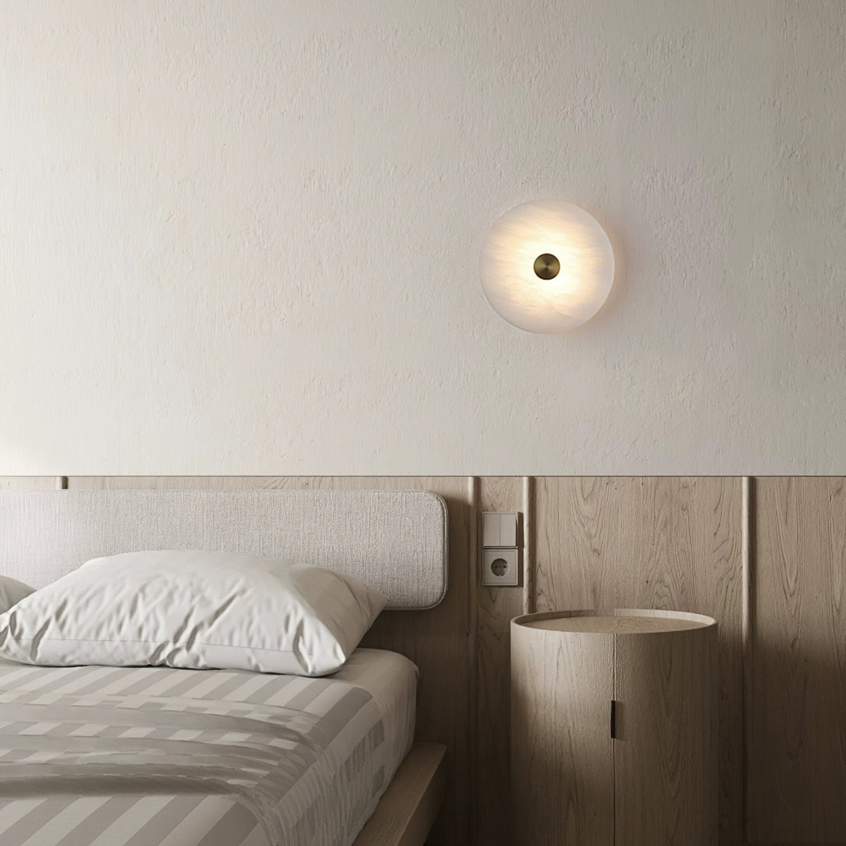 Selina Minimalist Alabaster Ceiling Light