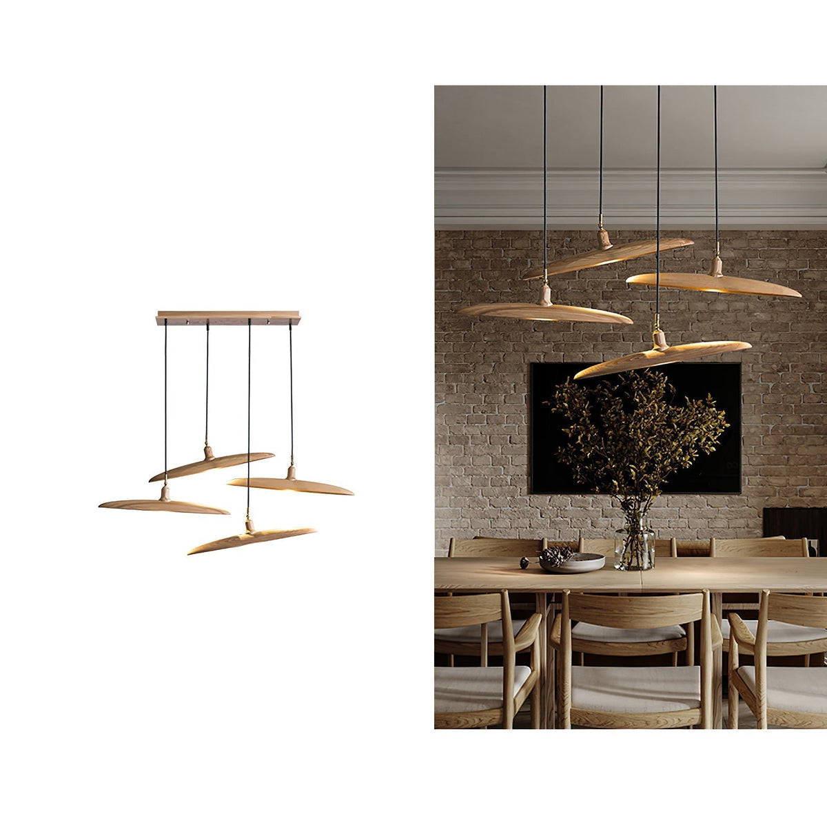 Zelirira Blade Wood Pendant Light