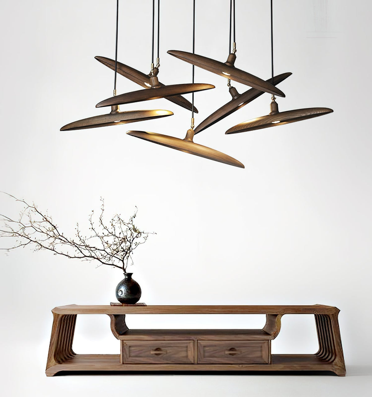 Zelirira Blade Wood Pendant Light
