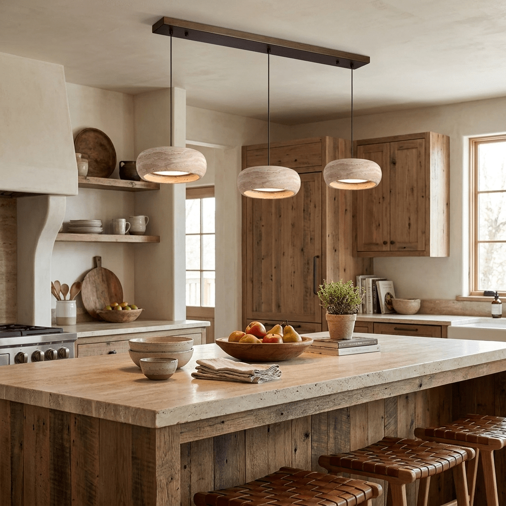 Inaela Donut Travertine Pendant Light