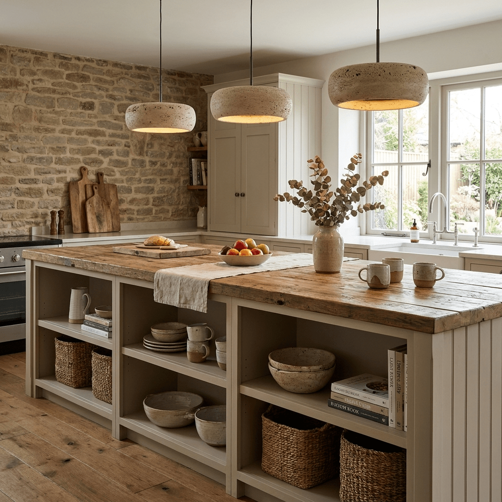 Inaela Donut Travertine Pendant Light