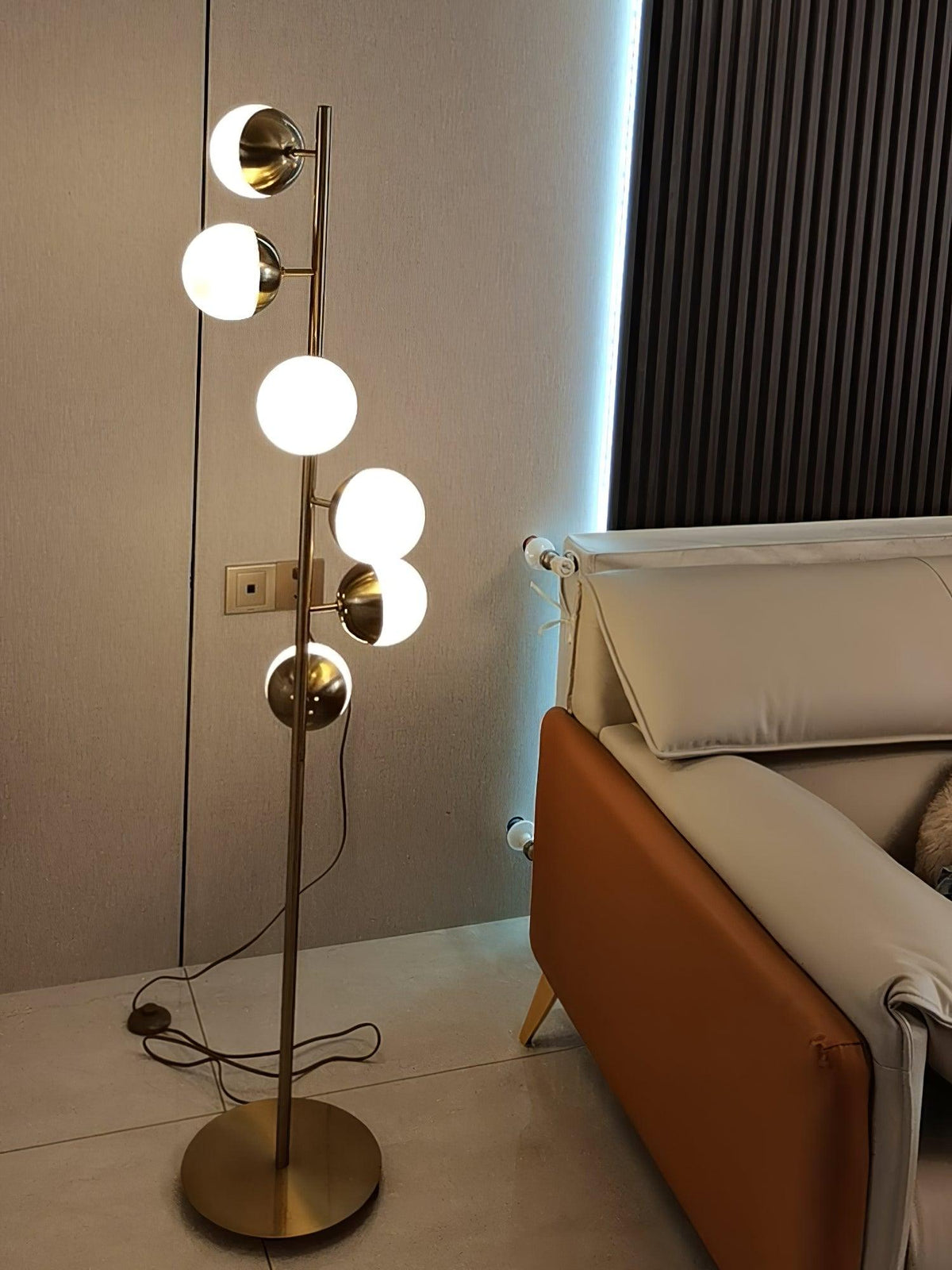Myliryre Mid Century Brass Floor Lamp