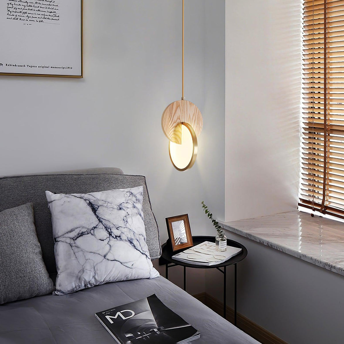 Lysola Wood Ring Pendant Light