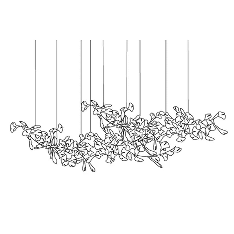 Double-Layer Ginkgo Ceramic Chandelier