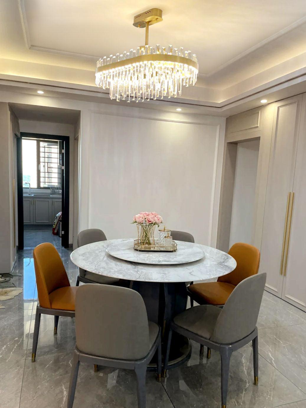 Elyeira Chandelier Brass Crystal Drum Elegant