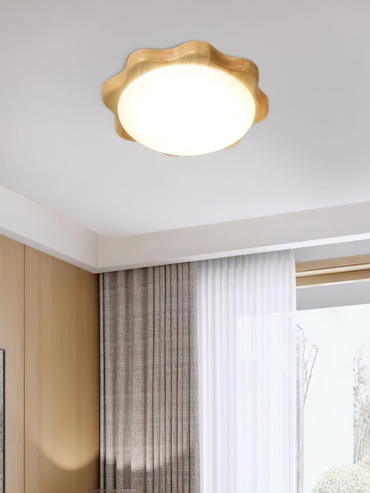 Myshae Modern Minimalist Drum Wood Ceiling Lamp