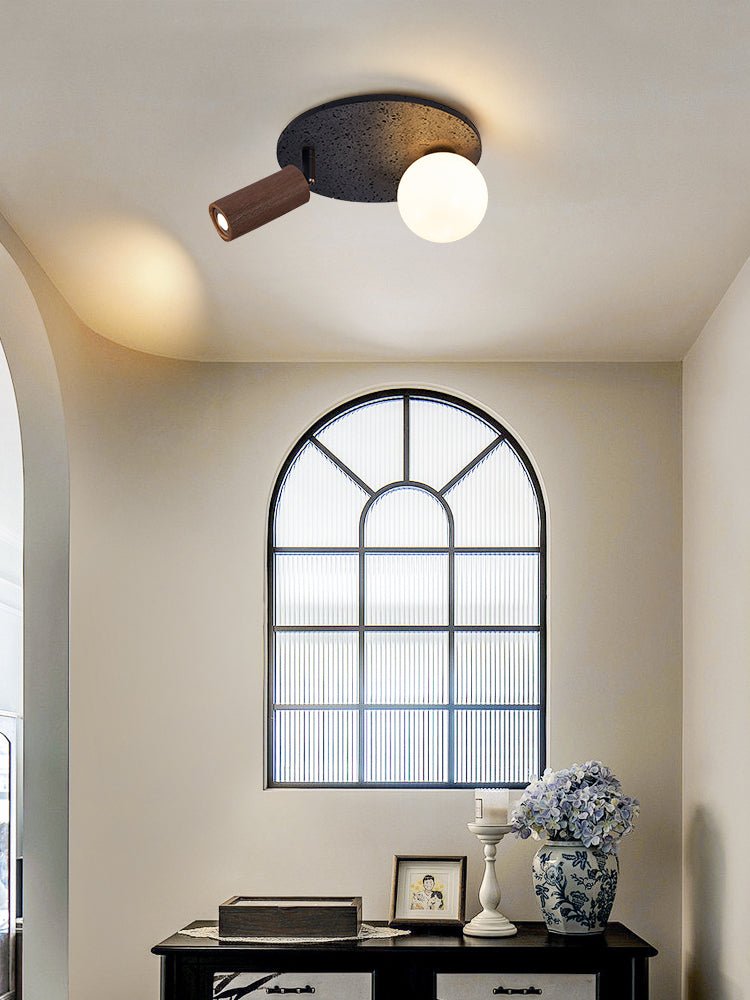 Qule Flexible Black Travertine Ceiling Light