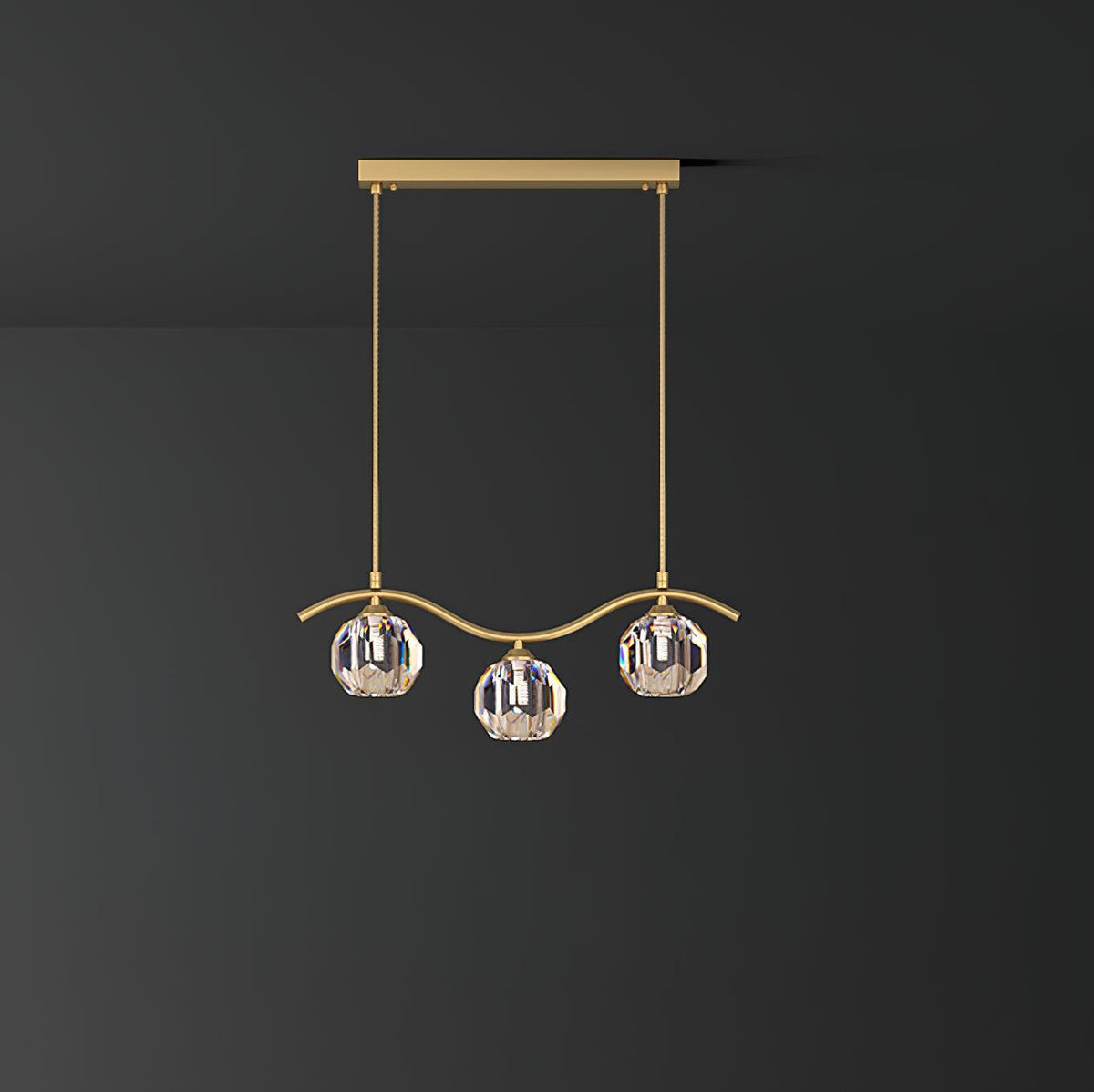 Luxenora Chandelier Copper and Crystal Geometrical