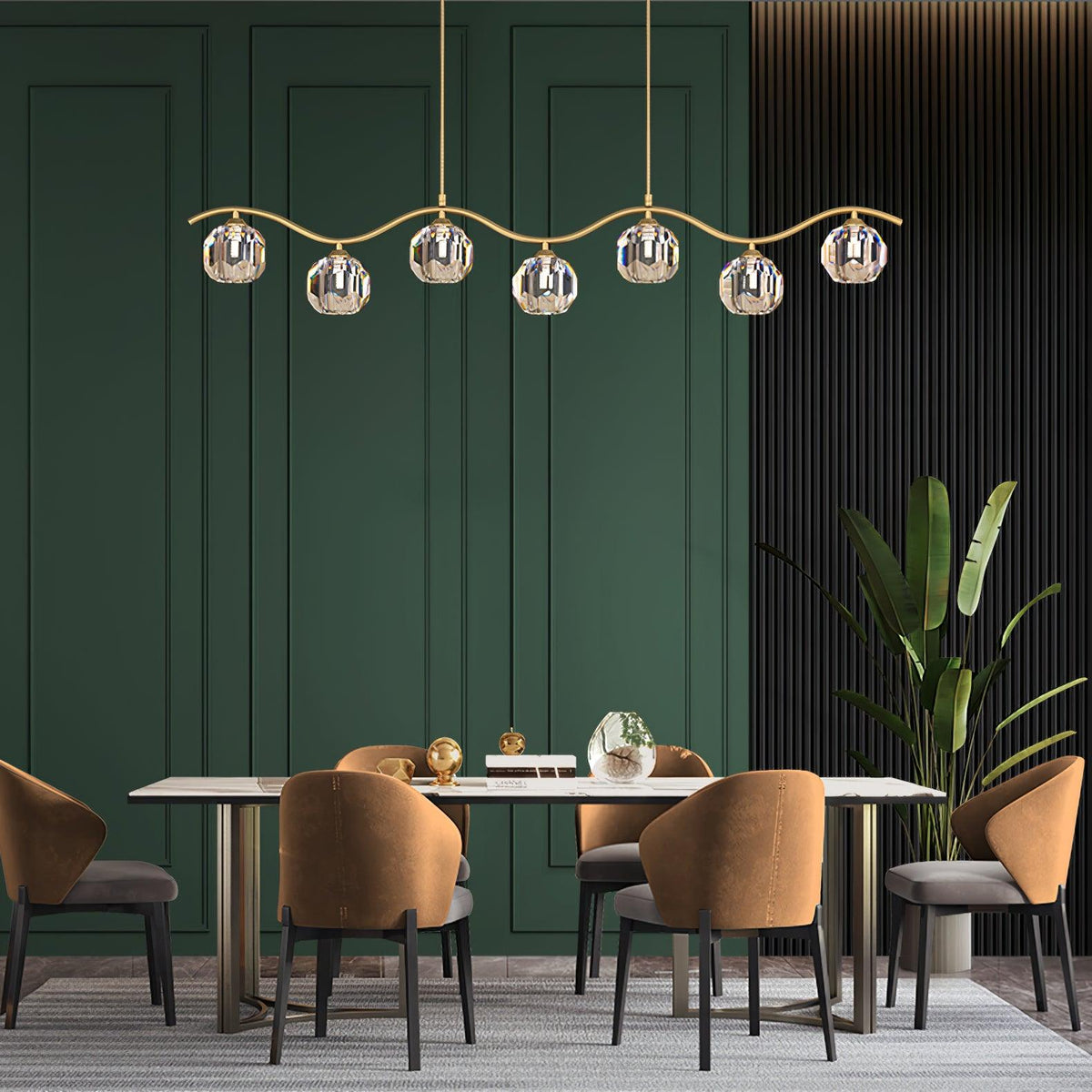Luxenora Chandelier Copper and Crystal Geometrical