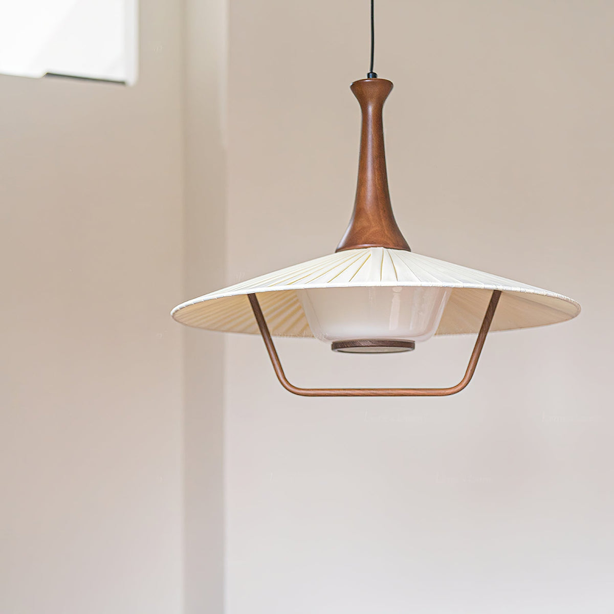 Mydorisra Traditional Classic Fabric Wood Pendant Lamp