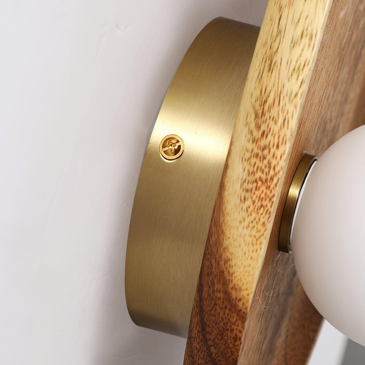 Sylaise Modern Minimalist Wood Glass Wall Lamp