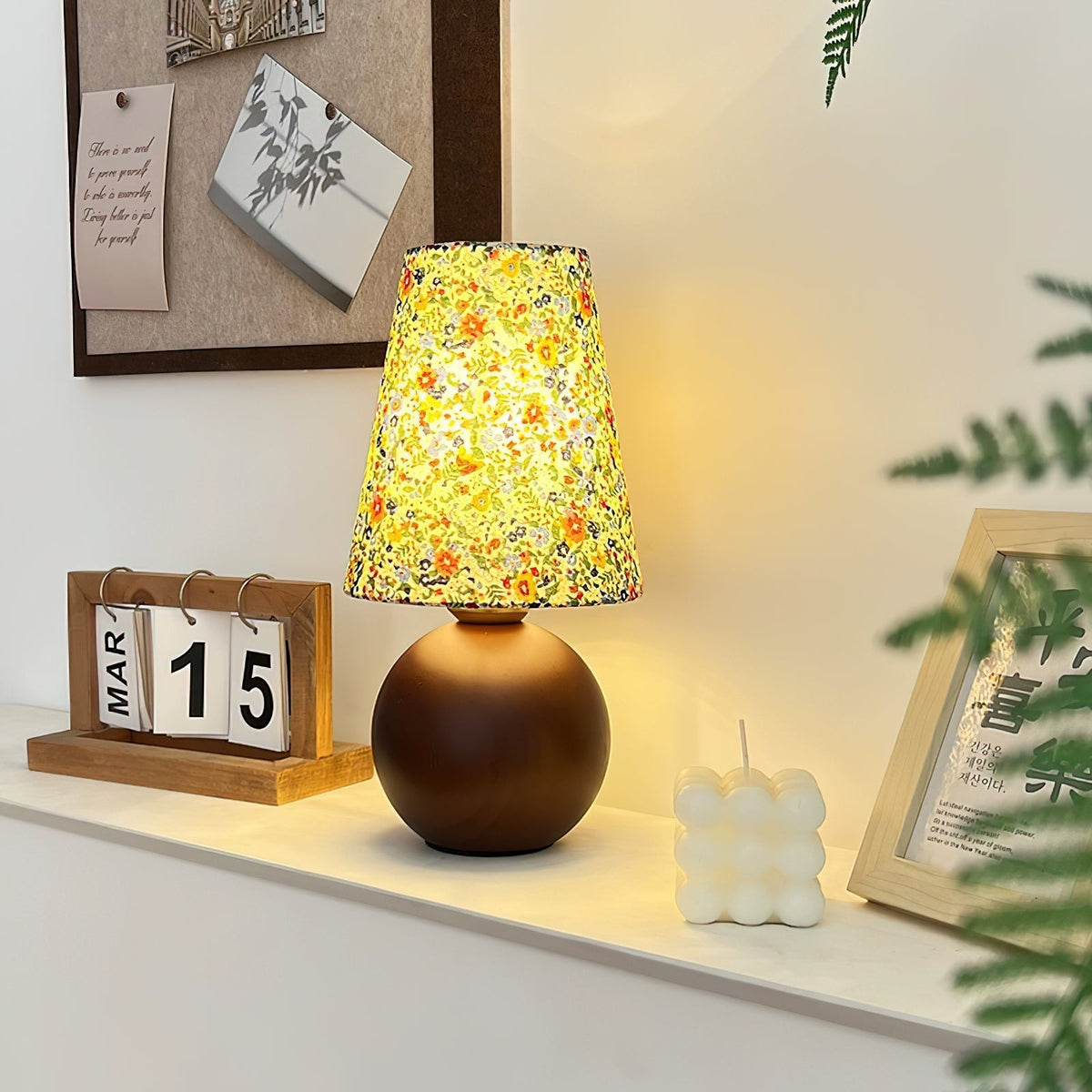 Elvivelia Vintage Wood Table Lamp