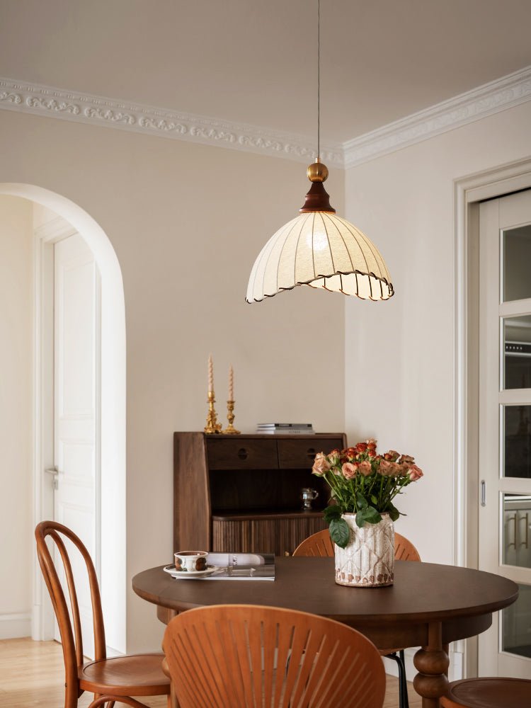 Earian Wood Fabric Elegant Pendant Light