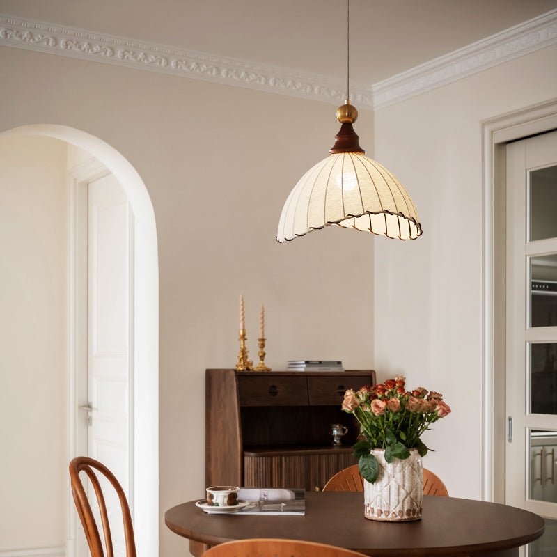 Earian Wood Fabric Elegant Pendant Light