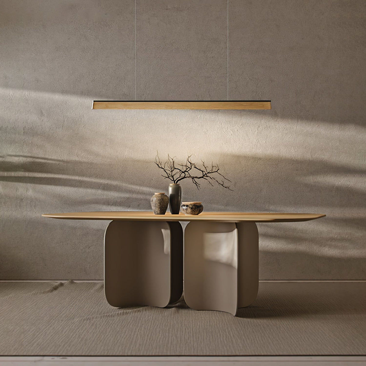 Zura Industrial Wood Linear Pendant Lamp
