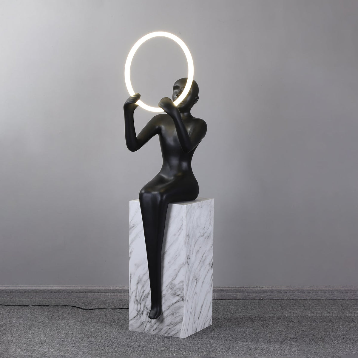 Orelaielle Sculptural Black Floor Lamp