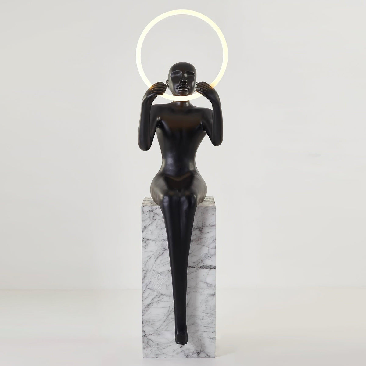 Orelaielle Sculptural Black Floor Lamp