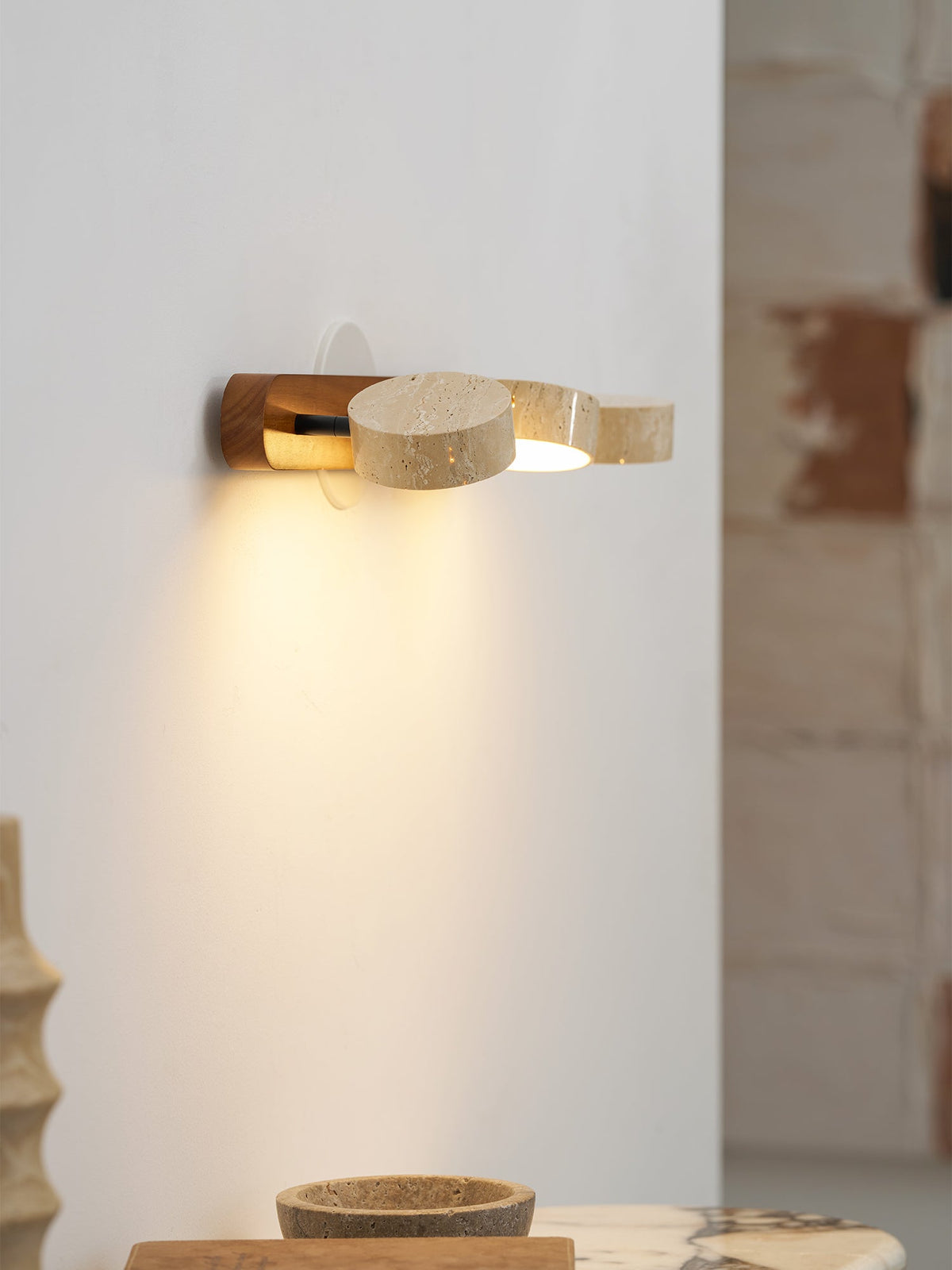Hewen Travertine Duo Indoor Wall Light