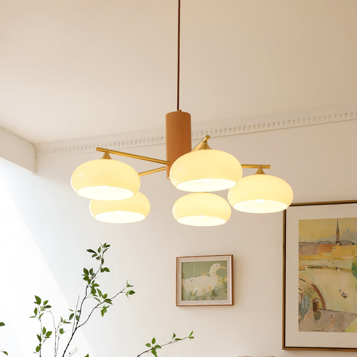 Yado Elliptical Persimmon Chandelier