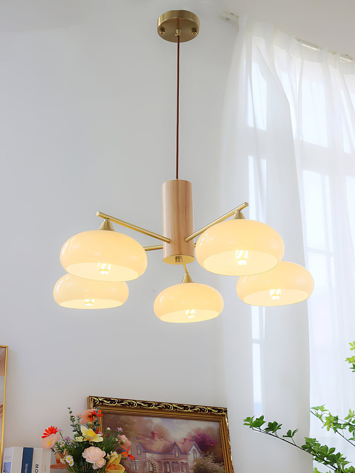 Yado Elliptical Persimmon Chandelier