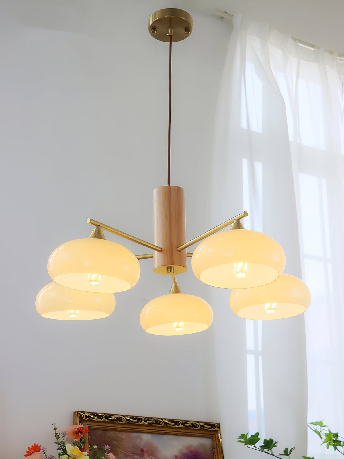 Yado Elliptical Persimmon Chandelier