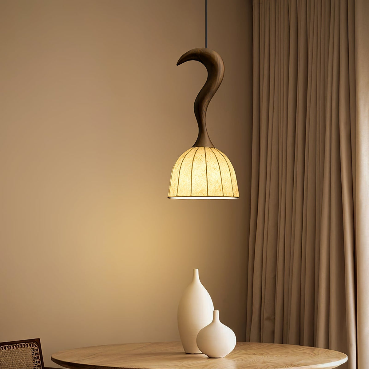 Colire Creativity Twisted Wood Pendant Light