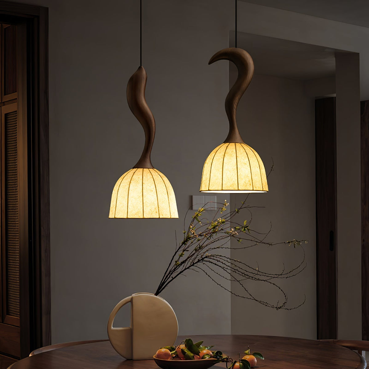 Colire Creativity Twisted Wood Pendant Light