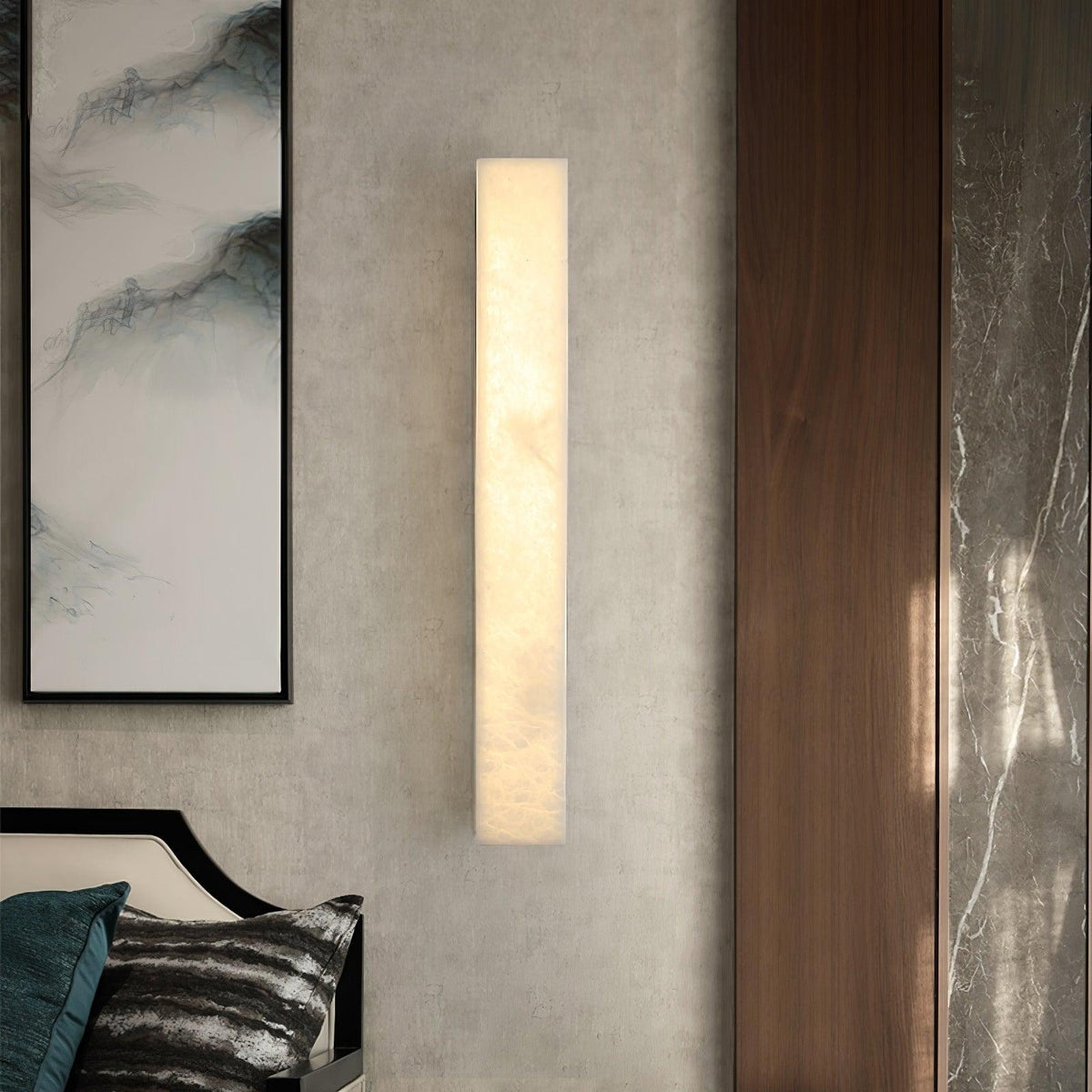 Nivivette Pillar Alabaster Wall Lamp
