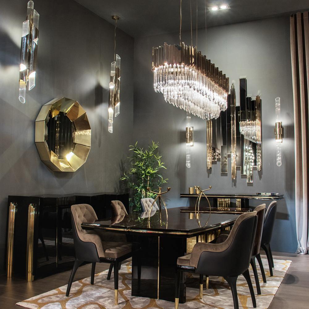 Avenu Chandelier Gold Crystal Golden