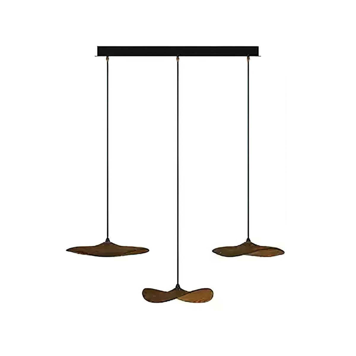 Abbott Modern Minimalist Empty Leaf Wood Chandelier