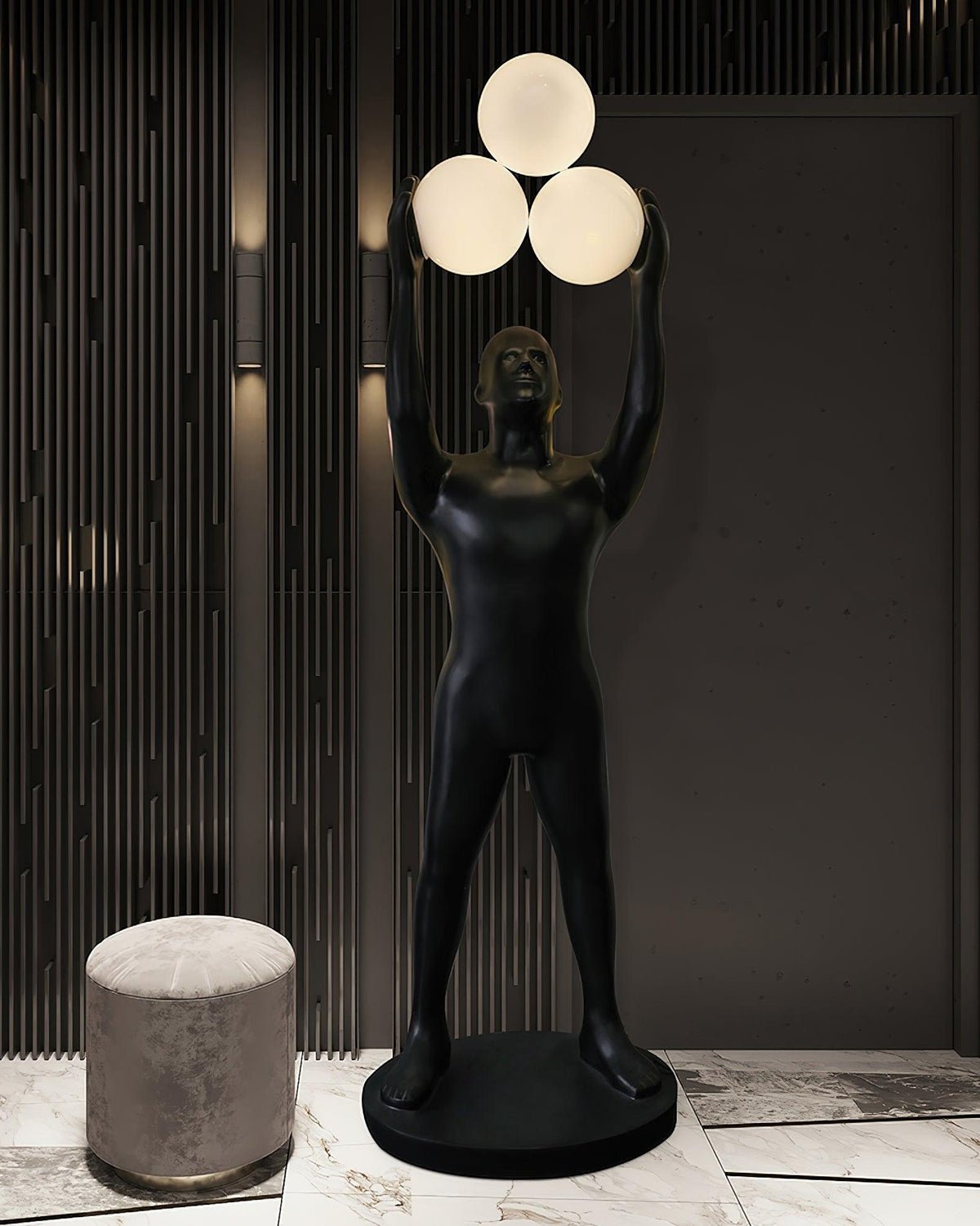 Athranis Uplifted Black Sculptural Floor Lamp