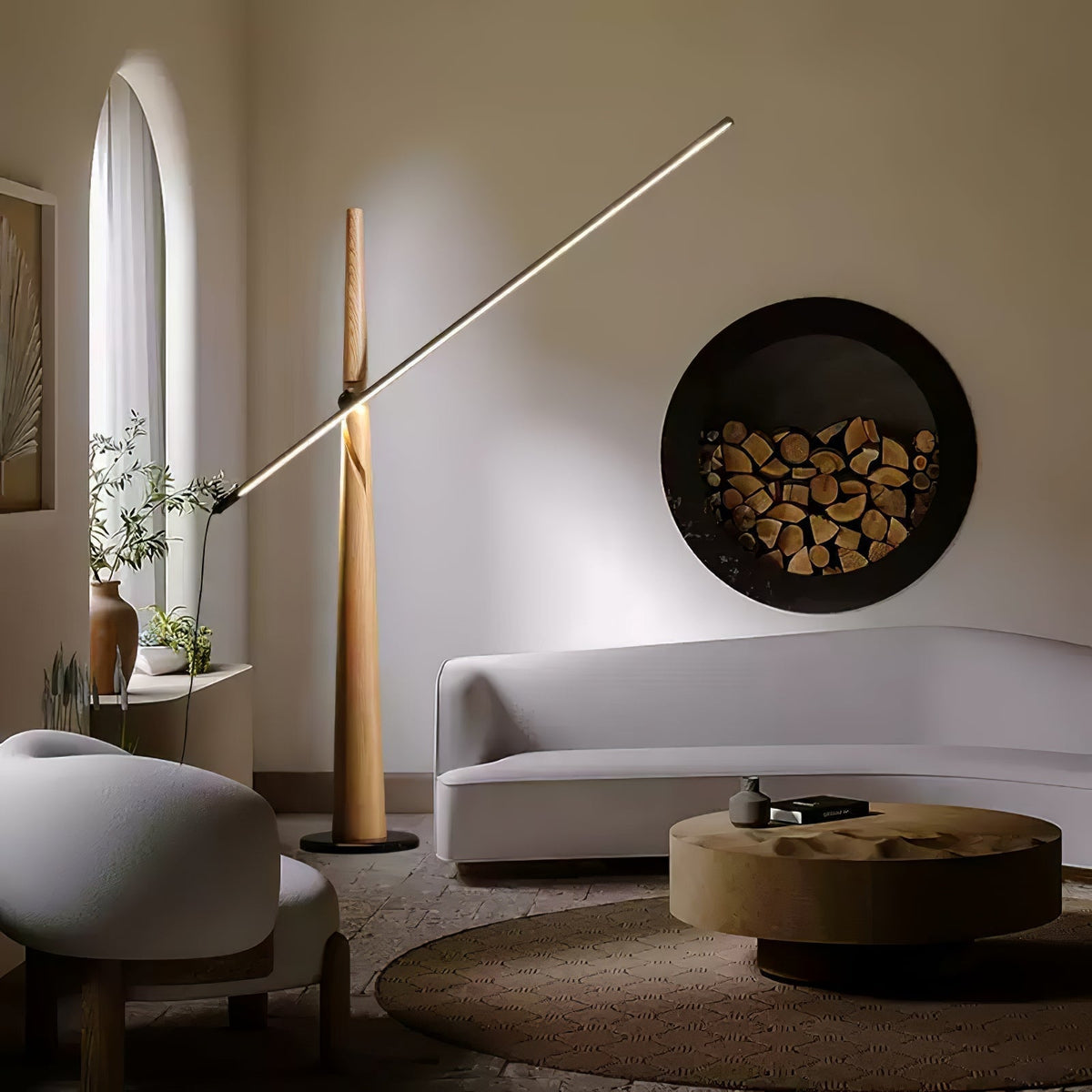 Ovelila Minimalist Wood Floor Lamp