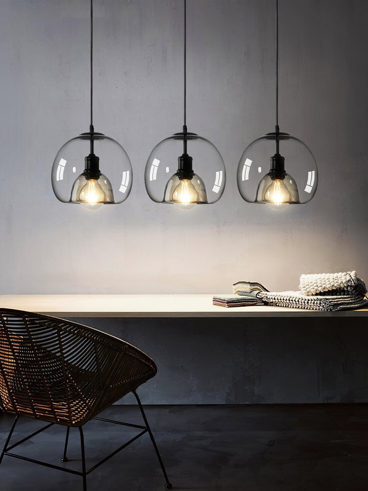 Qev Nordic Art Pearl Glass Pendant Lamp