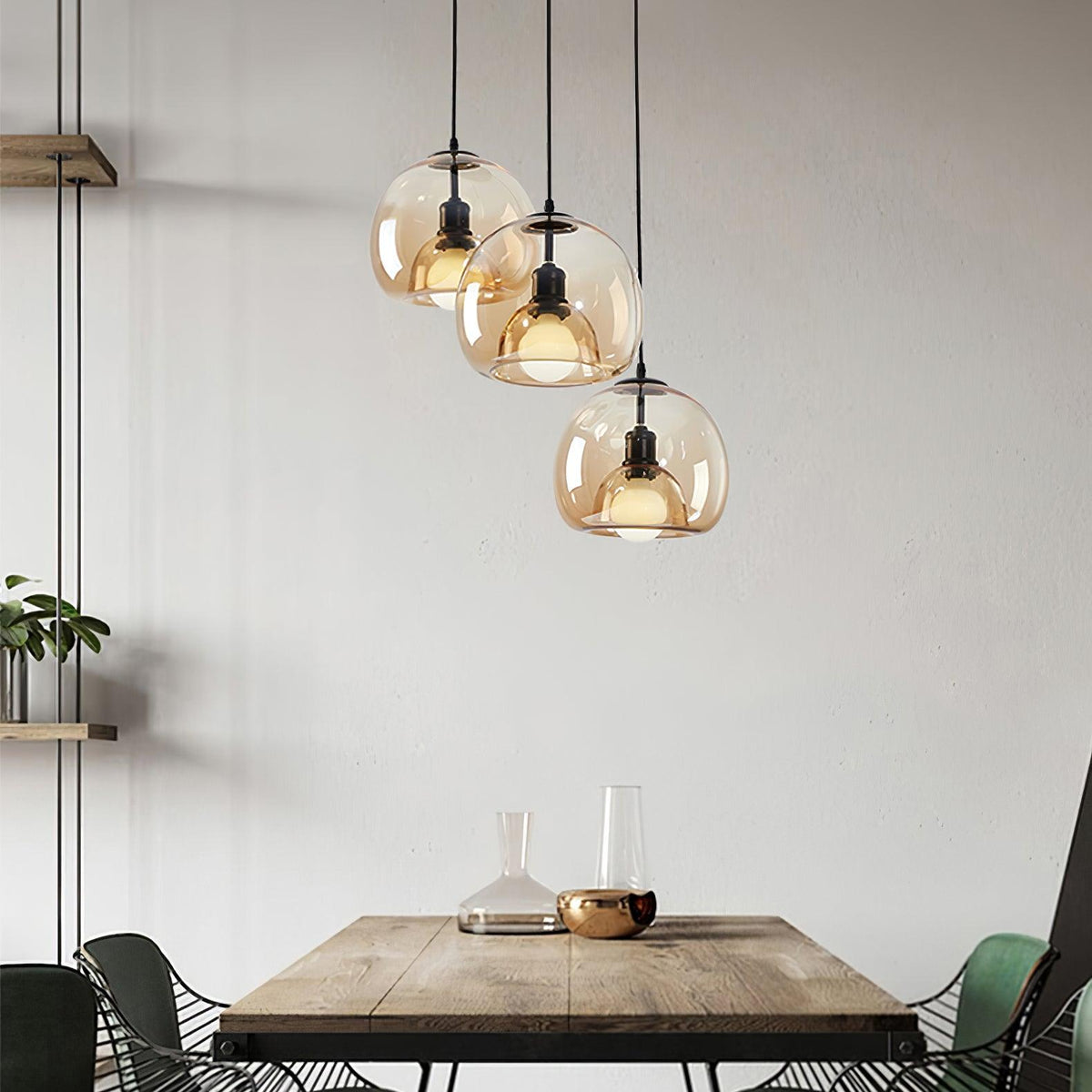Qev Nordic Art Pearl Glass Pendant Lamp