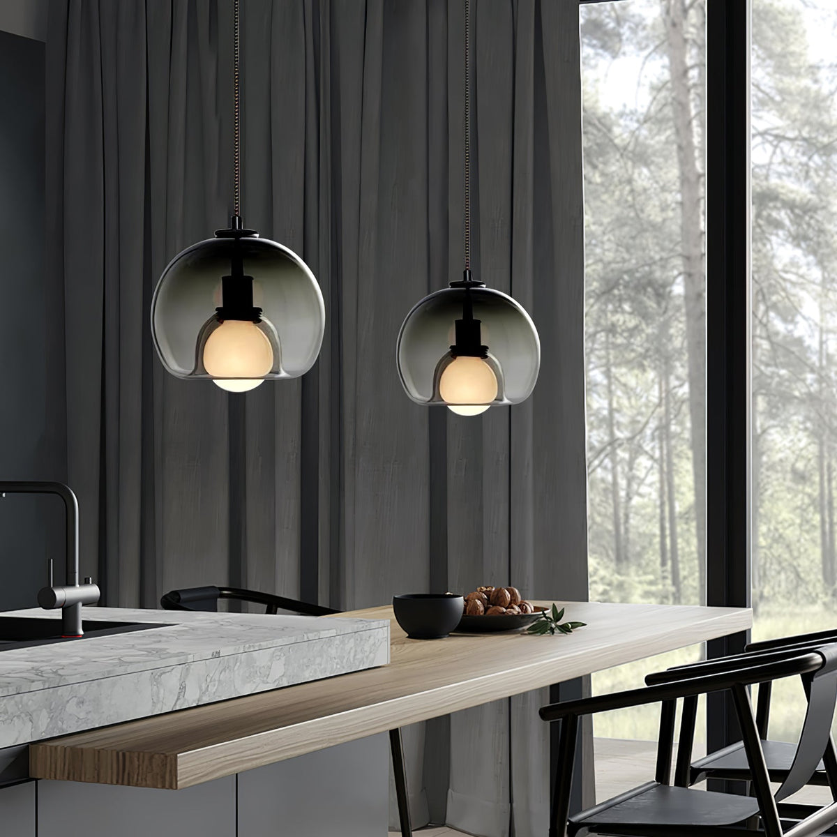 Neritha Glass Contemporary Pendant Light