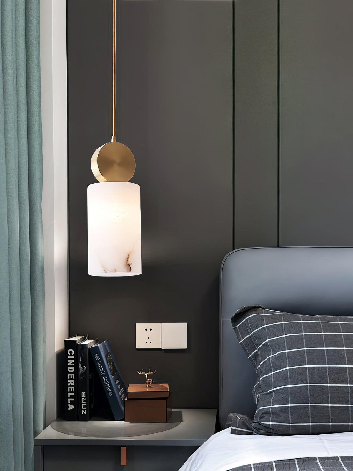 Nore Cylinder Alabaster Pendant Light