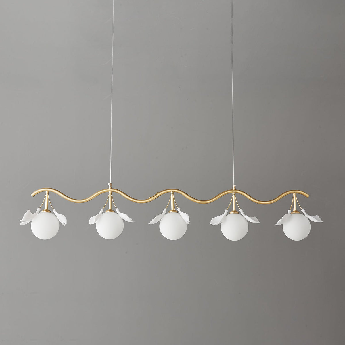 Hunell Floral Brass Chandelier