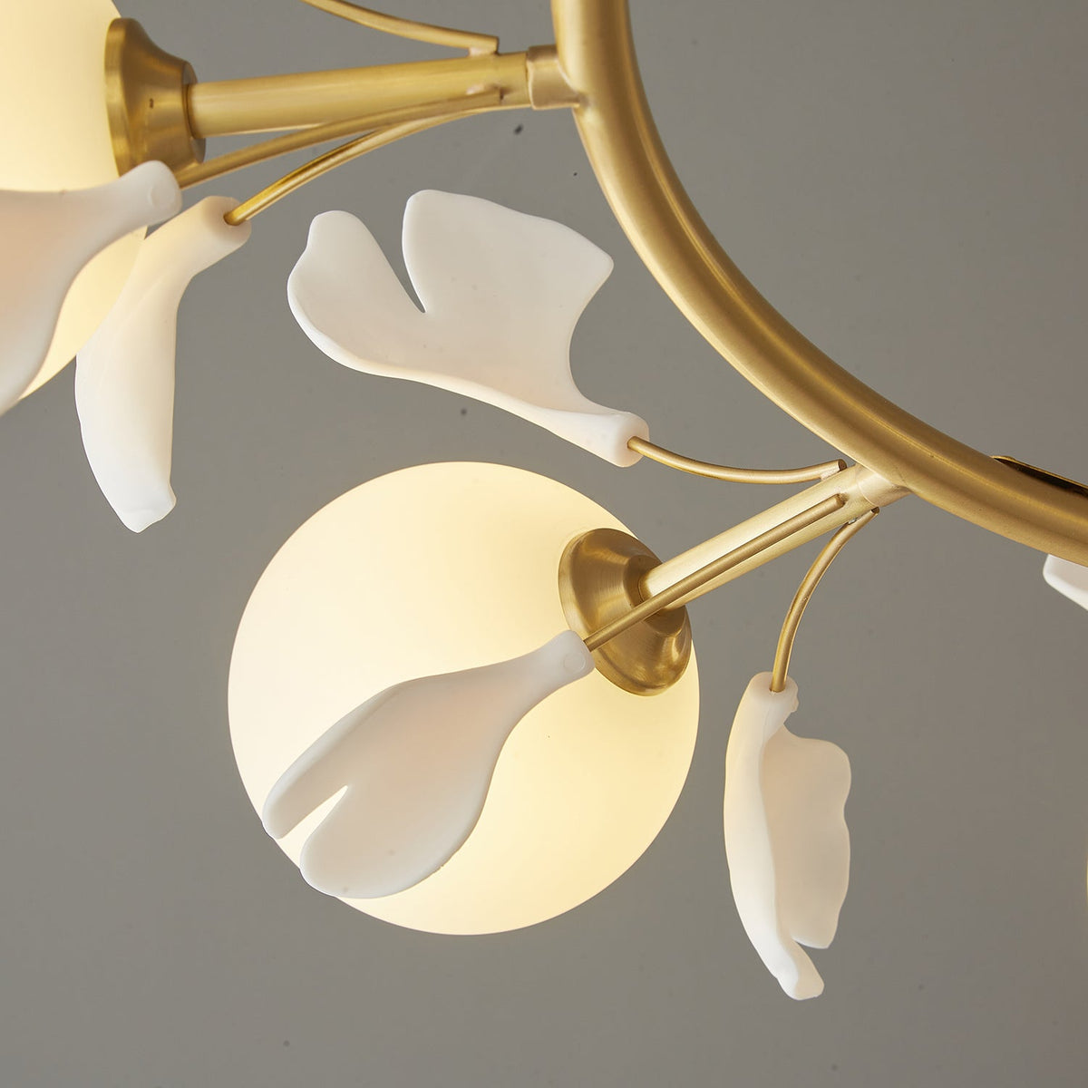 Hunell Floral Brass Chandelier